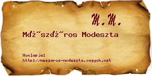 Mészáros Modeszta névjegykártya