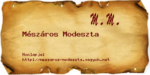 Mészáros Modeszta névjegykártya